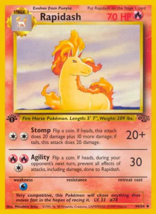 Rapidash #44 · Jungle Pokémon card