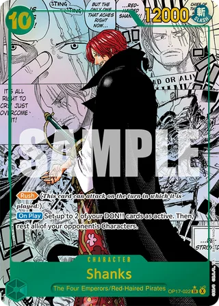 Shanks (Manga) #OP17-022-manga · The World's Strongest Warriors One Piece card