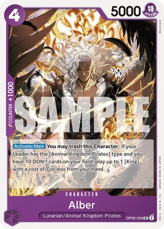 Alber #OP08-059 · Two Legends Pre-Release Cards One Piece card