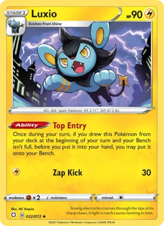 Luxio #32 · Shining Fates Pokémon card