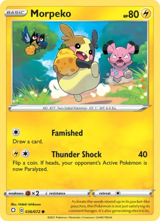 Morpeko #36 · Shining Fates Pokémon card