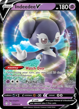 Indeedee V #39 · Shining Fates Pokémon card