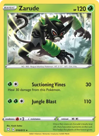 Zarude #16 · Shining Fates Pokémon card