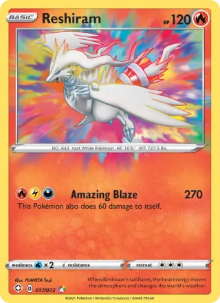 Reshiram #17 · Shining Fates Pokémon card