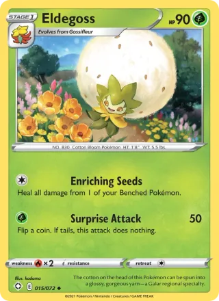 Eldegoss #15 · Shining Fates Pokémon card