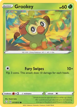 Grookey #11 · Shining Fates Pokémon card