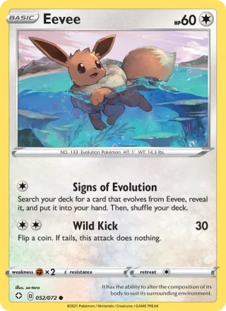 Eevee #52 · Shining Fates Pokémon card