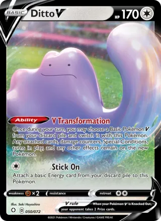 Ditto V #50 · Shining Fates Pokémon card