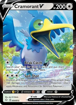 Cramorant V #54 · Shining Fates Pokémon card