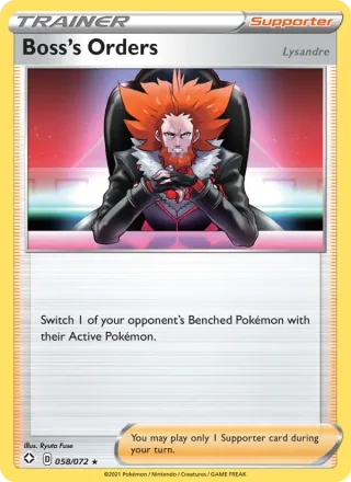 Boss's Orders (Lysandre) #58 · Shining Fates Pokémon card