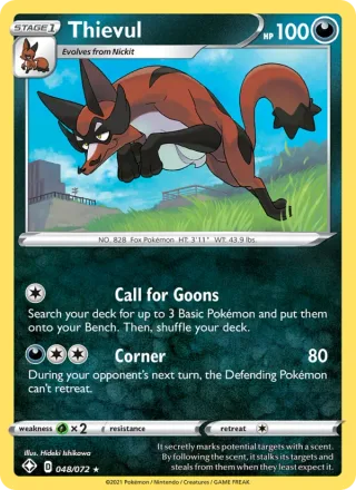 Thievul #48 · Shining Fates Pokémon card