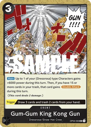 Gum-Gum King Kong Gun #OP04-093 · Kingdoms of Intrigue Pre-Release Cards One Piece card