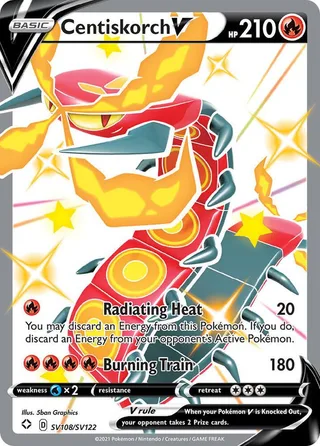 Centiskorch V #SV108 · Shining Fates Shiny Vault Pokémon card
