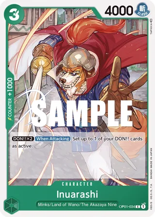 Inuarashi #OP01-034 · Romance Dawn One Piece card