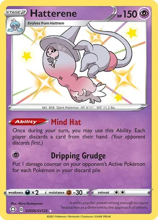 Hatterene #SV056 · Shining Fates Shiny Vault Pokémon card
