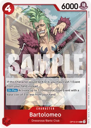 Bartolomeo #OP15-014 · Adventure on Kami's Island One Piece card