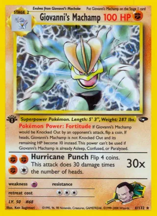 Giovanni's Machamp #6 · Gym Challenge Pokémon card