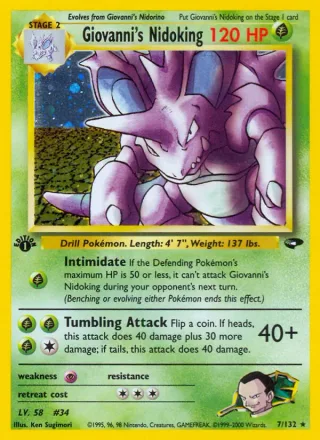 Giovanni's Nidoking #7 · Gym Challenge Pokémon card
