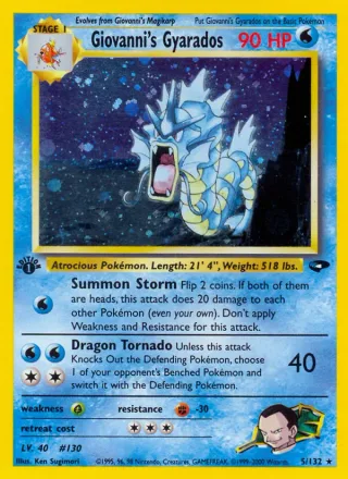 Giovanni's Gyarados #5 · Gym Challenge Pokémon card