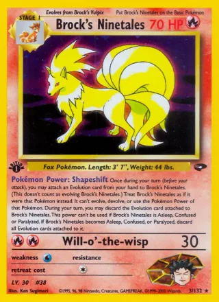 Brock's Ninetales #3 · Gym Challenge Pokémon card