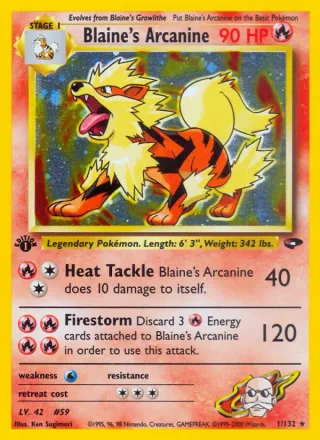 Blaine's Arcanine #1 · Gym Challenge Pokémon card