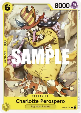 Charlotte Perospero #OP04-107 · Kingdoms of Intrigue Pre-Release Cards One Piece card