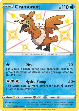 Cramorant #SV030 · Shining Fates Shiny Vault Pokémon card