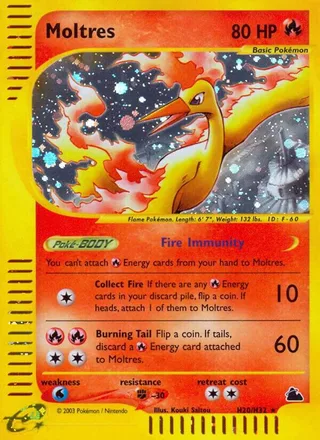 Moltres #H20 · Skyridge Pokémon card