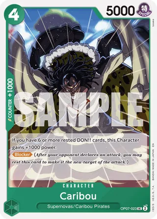 Caribou (Reprint) #OP07-023-reprint · ST-24: Starter Deck 24 GREEN Jewelry Bonney One Piece card