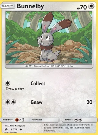 Bunnelby #97 · Forbidden Light Pokémon card