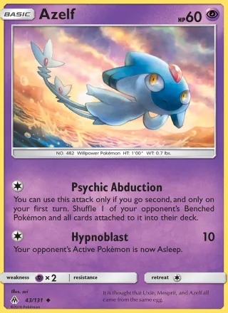Azelf #43 · Forbidden Light Pokémon card