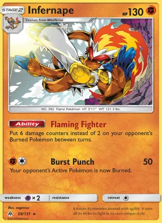 Infernape #59 · Forbidden Light Pokémon card
