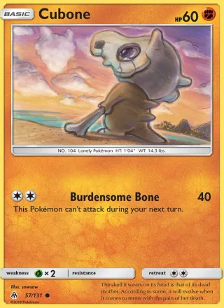 Cubone #57 · Forbidden Light Pokémon card
