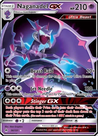 Naganadel GX #56 · Forbidden Light Pokémon card