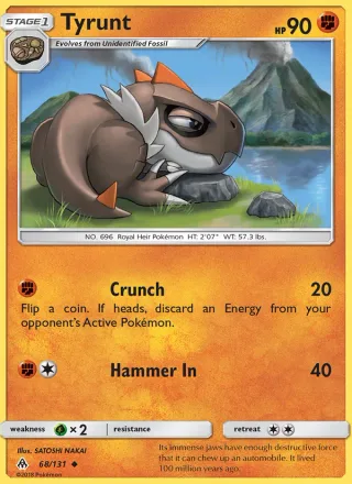 Tyrunt #68 · Forbidden Light Pokémon card