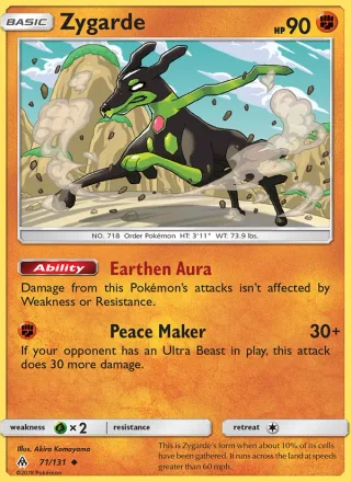 Zygarde #71 · Forbidden Light Pokémon card