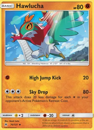 Hawlucha #70 · Forbidden Light Pokémon card