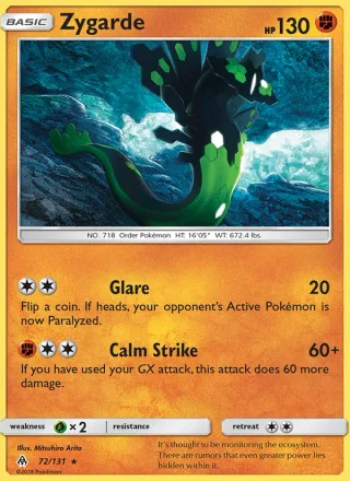 Zygarde #72 · Forbidden Light Pokémon card