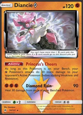 Diancie ◇ #74 · Forbidden Light Pokémon card