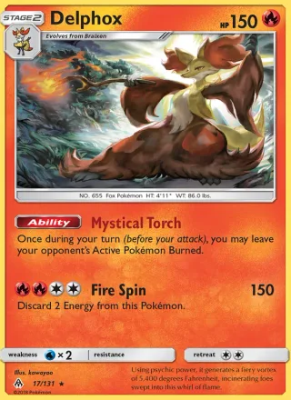 Delphox #17 · Forbidden Light Pokémon card