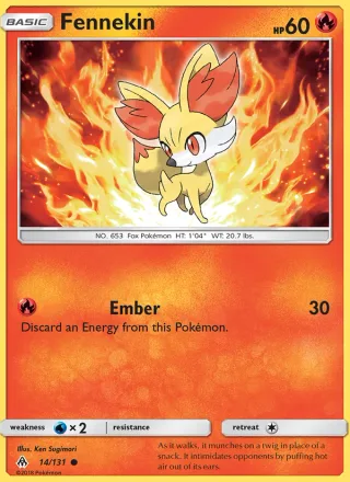 Fennekin #14 · Forbidden Light Pokémon card