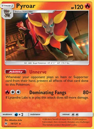Pyroar #19 · Forbidden Light Pokémon card
