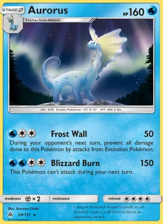 Aurorus #28 · Forbidden Light Pokémon card