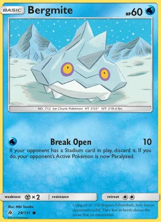 Bergmite #29 · Forbidden Light Pokémon card