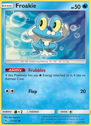 Froakie #21 · Forbidden Light Pokémon card