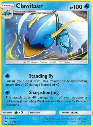 Clawitzer #26 · Forbidden Light Pokémon card