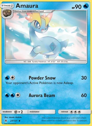 Amaura #27 · Forbidden Light Pokémon card