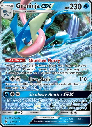 Greninja GX #24 · Forbidden Light Pokémon card
