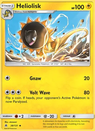 Heliolisk #38 · Forbidden Light Pokémon card