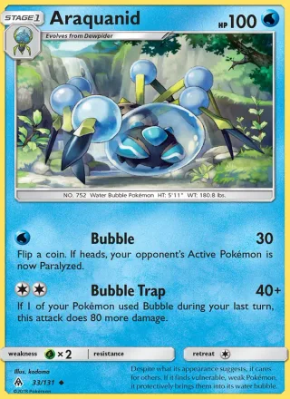 Araquanid #33 · Forbidden Light Pokémon card